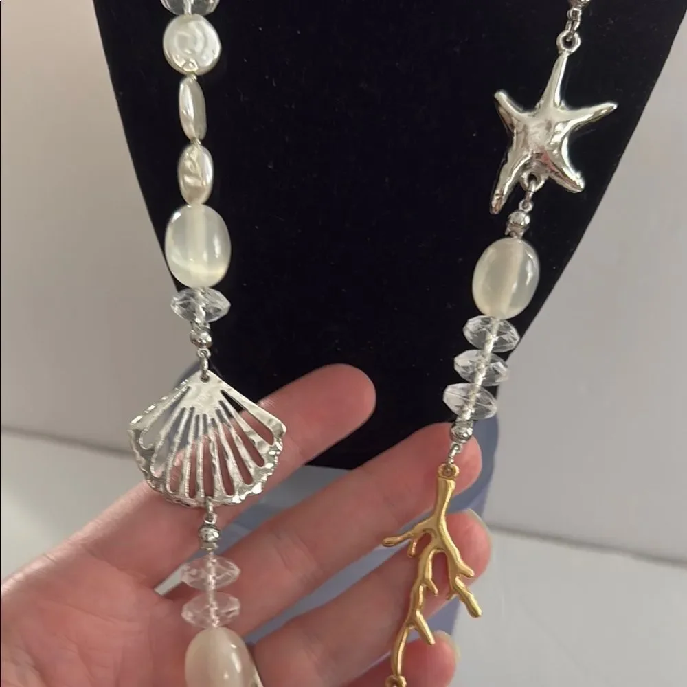 NWT Chico’s Elegant Silver and Gold Beaded Necklace